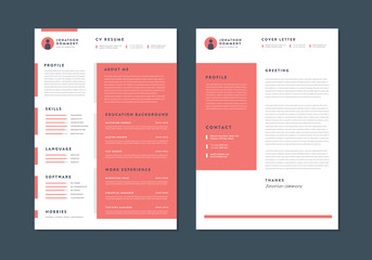 Wall Mural - Curriculum vitae CV Resume Template Design