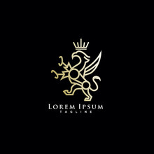 Heraldic, Luxury Griffin Logo Design