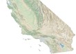 High resolution topographic map of southern California with land cover, rivers and shaded relief in 1:1.000.000 scale.	
