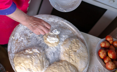 Preparing a Dough for Baking Sweet Buns