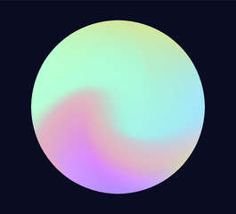 Wall Mural - gradient orb, colorful circle in neon holographic tones.