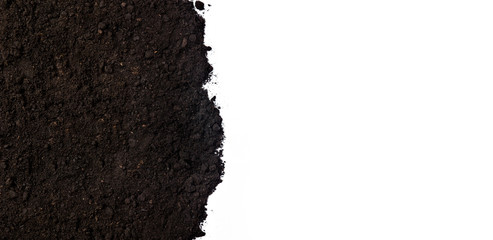 soil or dirt crop isolated on white background. planting concept. working in the spring garden