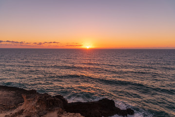 Sticker - caves and cliffs of Fuerteventura in Spain at sunset