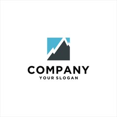 Wall Mural - mountain vector logo design box modern