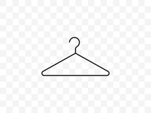 Clothes Hanger Icon. Vector Illustration, Flat Design.