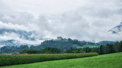 Poster - Gruyeres Castle on Prealps mountains in Canton Fribourg in Swiss