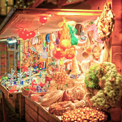 Poster - European Christmas market stall in Riga new