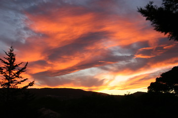 Wall Mural - sunset in the mountains