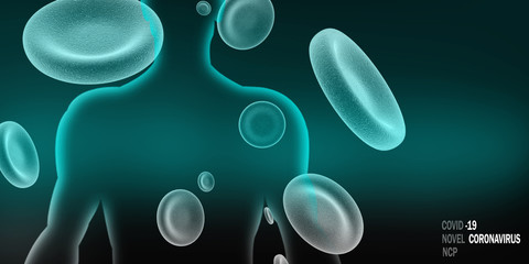 Wall Mural - 3d rendering red streaming blood cells background.
