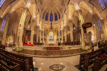 Interior of Saint Patrick Cathedral, Manhattan, New York, USA