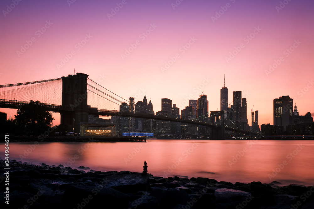 Brooklyn Bridge with the New York City skyline Stock Photo | Adobe Stock
