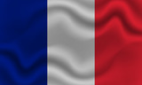 Fototapeta Paryż - national flag of France on wavy cotton fabric. Realistic vector illustration.