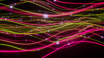 Wall Mural - abstract fiber lines. abstract glowing fiber optic lines. bright light beam for fast data transfer f