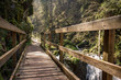 Holzbrücke am großen Wasserfall