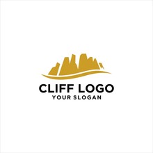 Cliff Vector Logo Design Graphic Template Modern