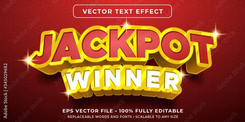 Editable text effect - jackpot prize style - obrazy, fototapety, plakaty 