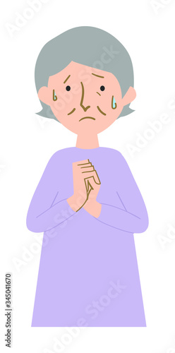 冷や汗を流して不安そうなおばあちゃんのベクターイラスト Stock Vector Adobe Stock 冷や汗を流して不安そうなおばあちゃんのベクターイラスト Stock Vector Adobe Stock