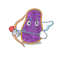 Wall Mural - Shigella sp. bacteria in cupid cartoon character with arrow and wings