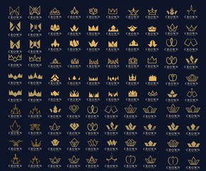 Wall Mural - Set of Modern Crown Logo Template