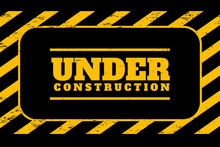 Under Construction Background In Yellow And Black Stripes