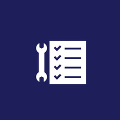 Sticker - service list icon with checklist and wrench