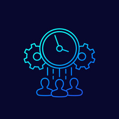 Canvas Print - teamwork and deadline line vector icon