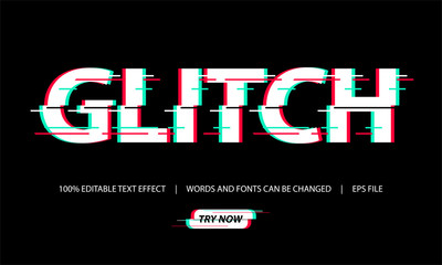 glitch text effect with editable font