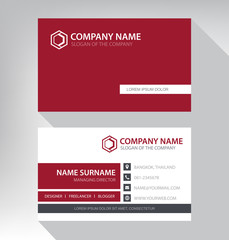 Canvas Print - Modern. vector business card template. design red black white