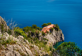 Wall Mural - Red villa  in  Capri island, Italy.