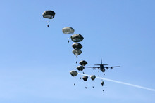 Army Paratroopers In Jump