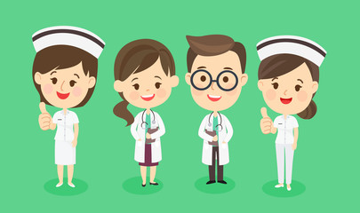 Cartoon Medical Team Vector