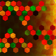 Wall Mural - Abstract geometric background with colorful hexagons. Vector illustration