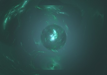 Wall Mural - abstract future nebula background. colored banner. fractal artwork for creative graphic design envir