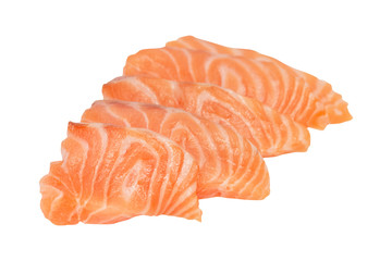 Wall Mural - salmon slices isolated on white background.