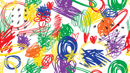 Wall Mural - abstract pattern with bright background. vector illustration. like child's hand drawn seamless patte