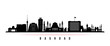 Baghdad skyline horizontal banner. Black and white silhouette of Baghdad, Iraq. Vector template for your design.