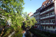 Bamberg Historische Häuser am Kanal in der Habergasse