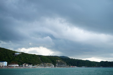 Wall Mural - Clouds over the sea.