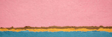 Pink Sunset Abstract Landscape Created With Handmade Indian Paper