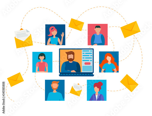 Home office concept vector illustration. Canvas