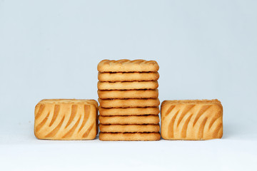 Wall Mural - Tasty biscuits isolated on white background