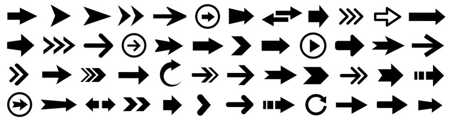 Wall Mural - arrows set. arrow icon collection. set different arrows or web design. arrow flat style isolated on 
