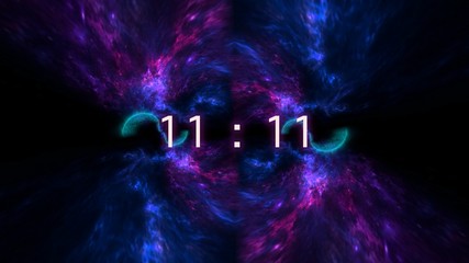 Wall Mural - inscription number 11: 11 on the galaxy background. numbers are the universal language offered by th