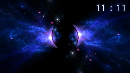 Wall Mural - inscription number 11: 11 on the galaxy background. numbers are the universal language offered by th