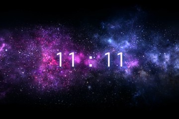 Wall Mural - inscription number 11: 11 on the galaxy background. numbers are the universal language offered by th
