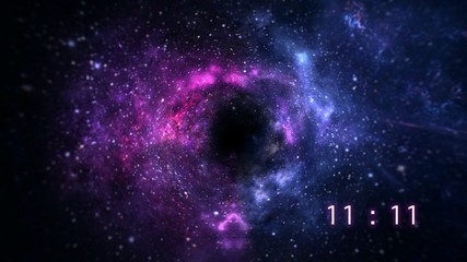 Wall Mural - inscription number 11: 11 on the galaxy background. numbers are the universal language offered by th
