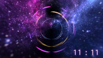 Wall Mural - inscription number 11: 11 on the galaxy background. numbers are the universal language offered by th