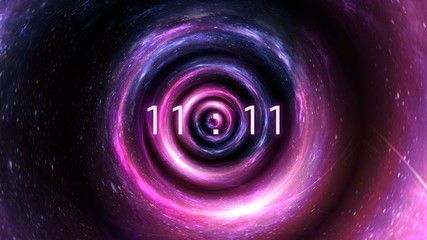 Wall Mural - inscription number 11: 11 on the galaxy background. numbers are the universal language offered by th