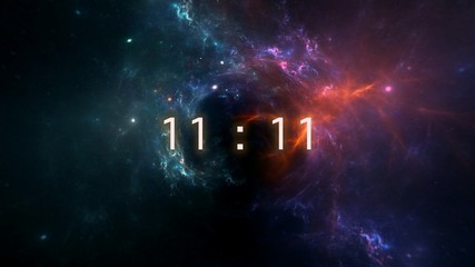 Wall Mural - inscription number 11: 11 on the galaxy background. numbers are the universal language offered by th