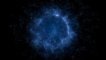 Poster - Planet Sphere Magic Wave Consisting Element Particles Background.
